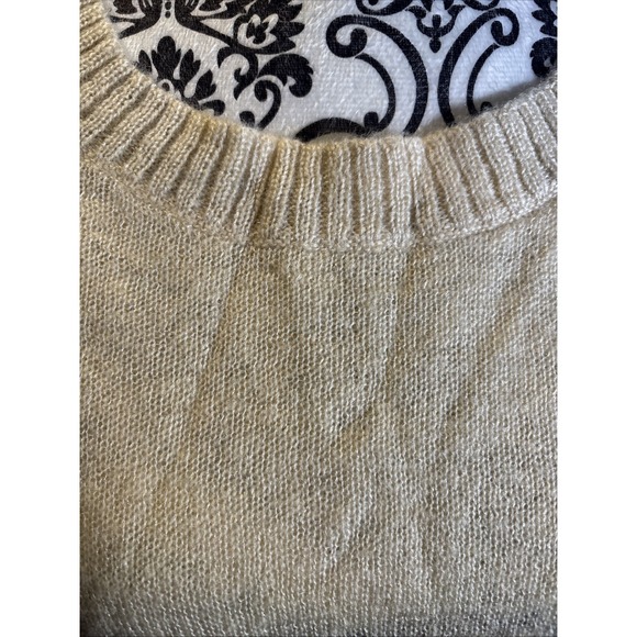 Woolrich Wool Blend Cream Winking Owl Sweater Sz Large - Picture 3 of 8